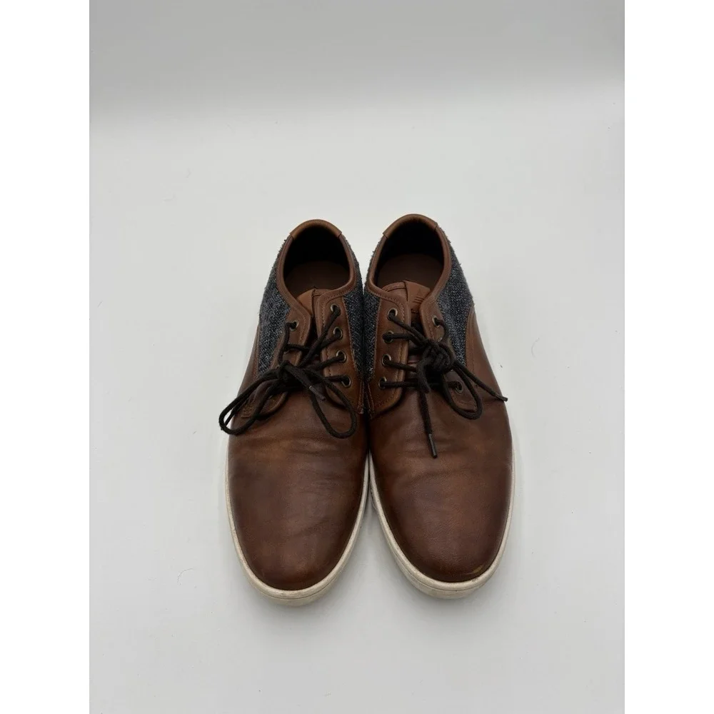 Aldo mens sneakers two colors brown/black leather size 10.5 lace-up - Picture 2 of 7